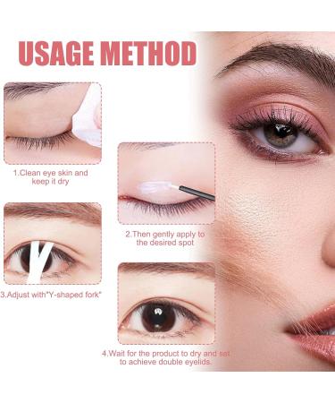 LINXINS 2PCS Double Eyelid Styling Cream Double Eyelids Modeling Cream Double Eyelid Shaping Styling Cream Long Lasting Waterproof Double-fold Eyelids Cream with 2 Brushes - Buy Online on SooperMarket.com