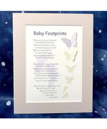 Baby Foot Print Memorial Memory Mounts with Poem | Keepsake Gift for Nursery Decor - Buy Online on SooperMarket.com