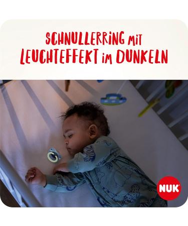Nuk Signature Day & Night Baby Pacifier Set | BPA-Free Silicone Heart Shape 4 Pieces | Calms 95% of Babies | Glow-in-the-Dark Stars | Ages 18-36 Months - Buy Online on SooperMarket.com