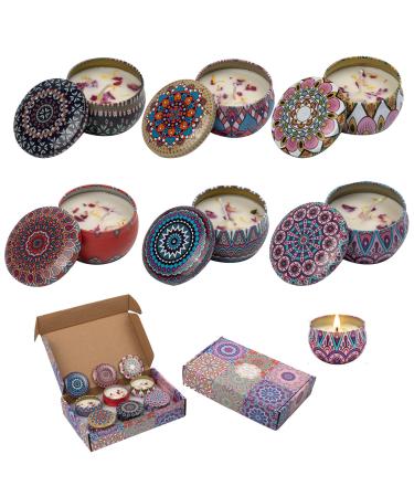 Fragrance candles gift set for women soy wax aromatherapy candles fragrance candle set soy wax candles set portable travel candles fragrance candles for women for birthday yoga massage 6 pieces
