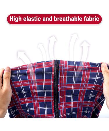 Heywean Hundebody for After Surgery - Long-Sleeved Dog Relaxation Suit Zipper Design XL Red Checked - Ideal for Post-Op Recovery for Dogs - Buy Online on SooperMarket.com