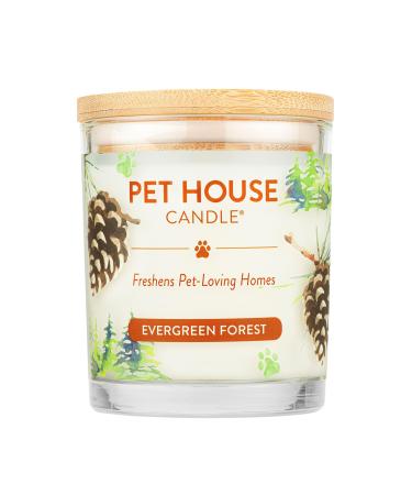 One for all Pet House Candle - Evergreen Forest - 100% vegetable wax candle - remover for at home - non -toxic and environmentally friendly air -freshly frisity candles