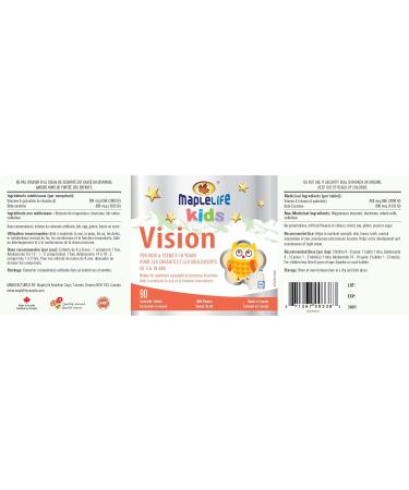 MapleLife Vision Chewables for Kids and Adolescents Milk Flavour 90 Chewable Tablets - Buy Online on SooperMarket.com