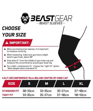 Beast Gear Sleeves - Premium 5mm Neoprene Compression Knee Bandages for Weightlifting CrossFit & Run - XL Support & Protection - Buy Online on SooperMarket.com