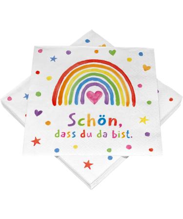 HEKU 100 napkins 3-layer 33x33cm rainbow I absorbent and practically packaged I wide selection i ideal for special occasions 33x33cm rainbow