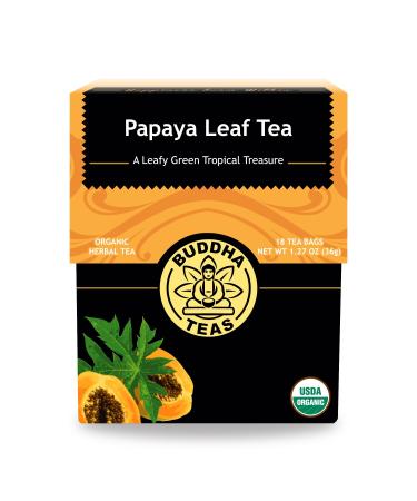 Buddha Teas Organic Papaya Leaf Tea - OU Kosher, USDA Organic, CCOF Organic, 18 Bleach-Free Tea Bags