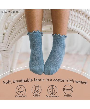 CozyWay Baby Non-Slip Toddler Socks 6-12 Months Girls | 12 Pairs Gripper Ankle Style - Buy Online on SooperMarket.com