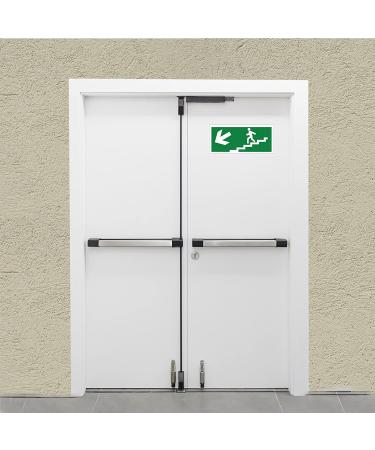 Buy Pubblimania Emergency Exit Sign - Robust PVC for Indoor & Outdoor Use (29 x 13 cm) - Stairs Left Exit Arrow - Buy Online on SooperMarket.com