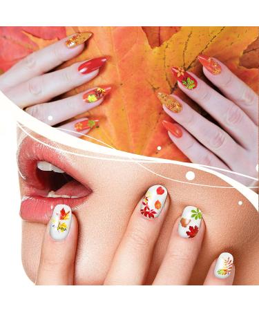 TailaiMei 16 Sheets Holiday Nail Stickers - Halloween & Thanksgiving 3D Self-Adhesive Nail Art Decals for Autumn DIY Decorations - Buy Online on SooperMarket.com