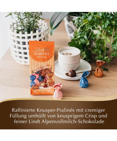 Lindt Fioretto Minis Chocolate Gift - 115g Assortment of Marzipan Cappuccino & Nougat Pralines | Ideal International Gift Pack (5) - Buy Online on SooperMarket.com