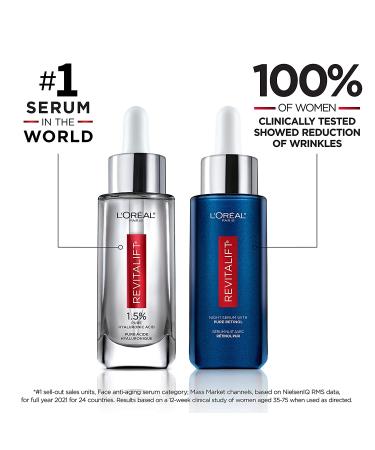 L'Oreal Paris Hyaluronic Acid, Vitamin C & Retinol Serum - Anti-Aging Day Night Care - Buy Online on SooperMarket.com