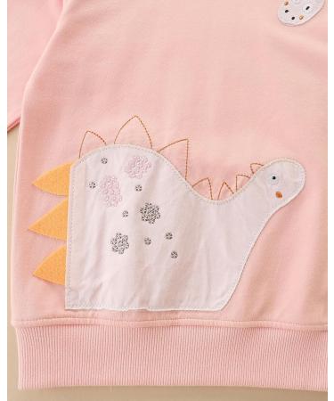 Girls Dinosaur Sweatshirt - Cotton Long Sleeve Pullover Top for Toddler Girls | Age 2-3 Years | Casual Jumper T-shirt for Kids - Buy Online on SooperMarket.com