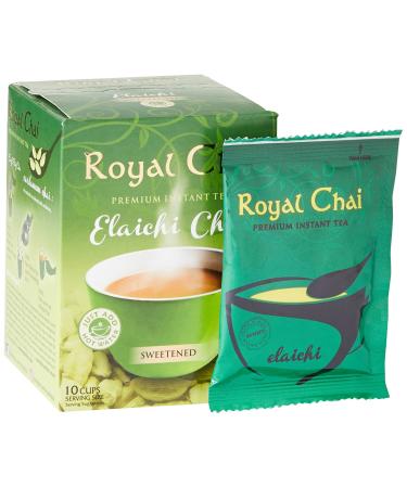 Royal Chai Elaichi Premium Instant Indian Tea Sweetened 10 Count (Pack of 1)