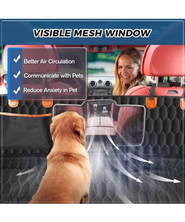 5-in-1 Dog Car Seat Cover for Back Seat | Waterproof & Scratchproof Car Hammock for Dogs | Nonslip & Mesh Window Car Pet Seat Protector with Belt | Fits Cars, Trucks, SUVs | Black 53x59 - Buy Online on SooperMarket.com