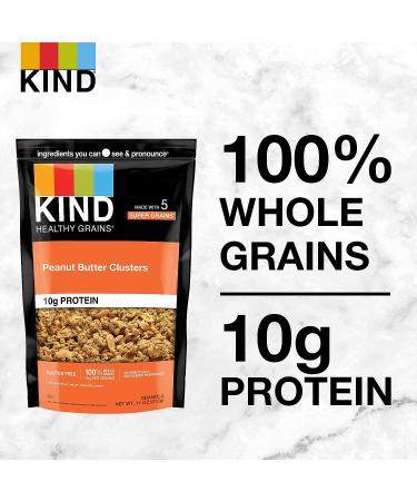 KIND Peanut Butter Granola Clusters - 10g Protein, 6 Count | Gluten Free & Healthy Snacks - Buy Online on SooperMarket.com