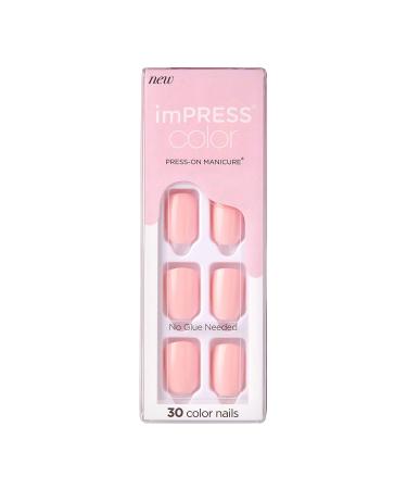 KISS Impress Color Gel-Nagelset Pick Me Pink with PureFit technology Polish-Free Color Mani incl. Prep Pad mini file nail shaft tab and 30 artificial nails pick me pink 1 piece (1 Pack)