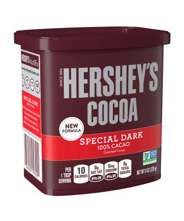 HERSHEY'S SPECIAL DARK Ingredients, Gluten Free, No Preservatives, Dutched Cocoa Can, 8 oz