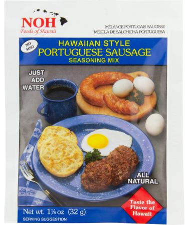 NOH Foods of Hawaii Hawaiian Style Portuguese Sausage Seasoning Mix 1.125 oz ( 32 g)