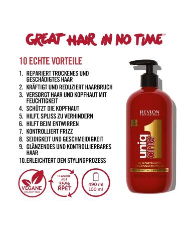 Revlon Professional Uniqone Shampoo - Nourishing Hair & Scalp Cleanser Maximum Silkness & Shine Reduces Hair Breakage 490 ml - Buy Internationally - Buy Online on SooperMarket.com