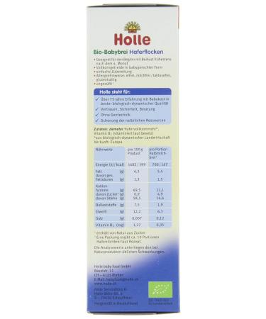 Holle Organic Baby Porridge Oatmeal - Pack of 3 (3 x 250g) | International Shipping Available - Buy Online on SooperMarket.com