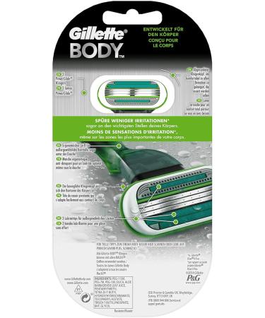 Buy Gillette Body Razor for Men | 3-Layer Blade + 1 Extra Blade | International Shipping Available - Buy Online on SooperMarket.com