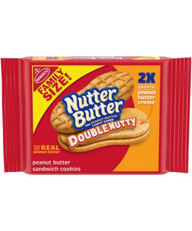 Nutter Butter Double Nutty Peanut Butter Sandwich Cookies, Family Size, 15.27 oz