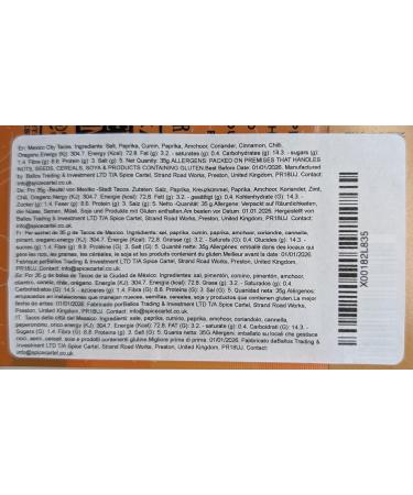 Spice Cartel Mexico City Tacos Seasoning - Handmade in the UK, 35g Resealable Pouch for Tacos & Fajitas - Buy Online on SooperMarket.com