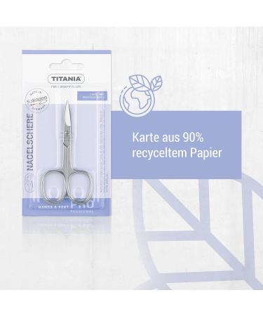 Titania Nail Scissors Solingen 9.5cm - Curved Extra Sharp Carbon Steel Professional Manicure Scissors Made in Germany - Buy Online on SooperMarket.com