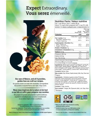 Jordans Organic Morning Crisp Granola Cereal - Decadent Dark Chocolate & Cocoa Nibs 375g Dark Chocolate & Cocoa Nibs 450 g (Pack of 1) - Buy Online on SooperMarket.com