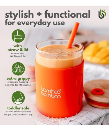 Bamboo Toddler Sippy Cup with Straw and Lid - 11.8 oz Kids Drinking Cup in Green - Buy Online on SooperMarket.com