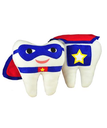 Tooth Fairy Superhero Pillow Set with Notepad and Keepsake Pouch | Boy's 3 Piece Gift Includes Pillow with Pocket, Notepad, and Photo Pouch - Buy Online on SooperMarket.com