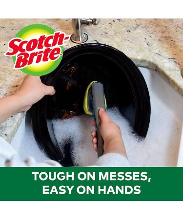 Scotch-Brite Heavy Duty Dishwand Kit with Soap Control Button - 1 Wand + 6 Refill Pads - Buy Online on SooperMarket.com