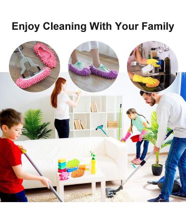 10pcs Washable Microfiber Mop Slipper Shoes Cover - Reusable Foot Socks for Floor Polishing - Ideal for Bathroom, Office, Kitchen & House Cleaning - Buy Online on SooperMarket.com