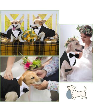 Dog Tuxedo and Bandana Set Dogs Formal Tuxedo PET Wedding Party Suit Wedding Bow Tie Shirt for Wedding Christmas Birthday Costumes (Cute Style M) Cute Style M - Buy Online on SooperMarket.com