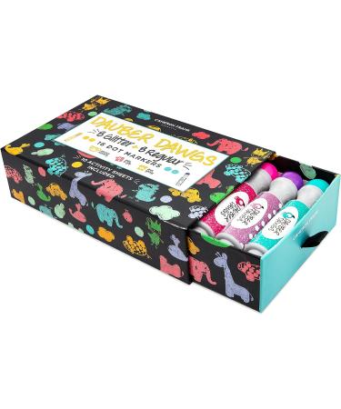 Washable Dot Markers 16 Pack with Activity Sheets - Kids Arts & Crafts Kit with Glitter - Toddler & Preschool Supplies - Buy Online on SooperMarket.com