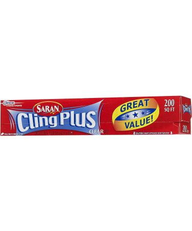 Saran Cling Plus Plastic Wrap 200 Sq Ft - 1 Count | Convenient Pack of 1 | High-Quality Food Grade Wrap - Buy Online on SooperMarket.com