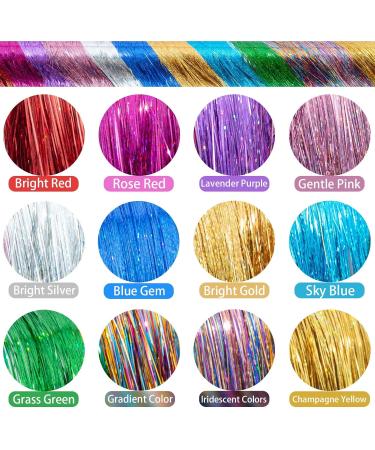 Hair Tinsel Hair Tinsel Kit with Tools Tinsel Hair Extensions 12 Colors 3200 Strands Glitter Hair Tinsel Heat Resistant 46 Inch Fairy Hair 12Colors-46Inch-3200Strands 12 Colors with kit - Buy Online on SooperMarket.com