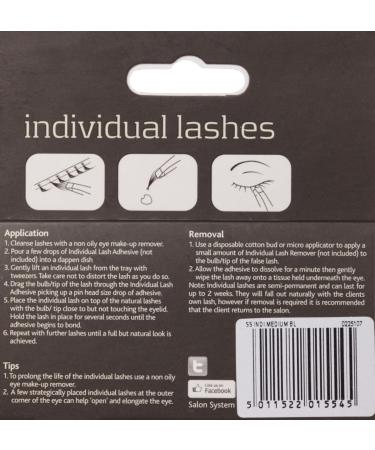 Salon System Individual Natural Apperance Medium Black Lashes - Buy Online on SooperMarket.com