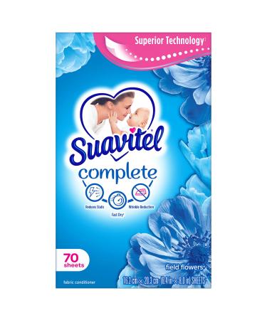Suavitel Complete Fabric Softener Dryer Sheets Field Flowers 70 count Field Flowers 70 Count (Pack of 1)