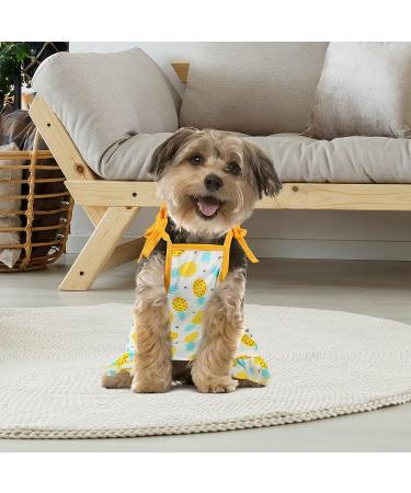 Pineapple Sunflower Large Pet Dress & Shirt Set - 4 Piece Cute & Breathable Puppy Clothes - Buy Online on SooperMarket.com