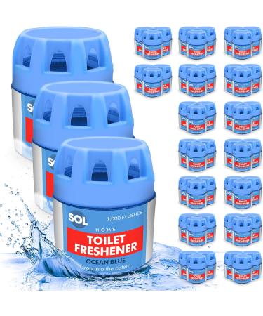 48pk Ocean Blue Toilet Fresheners 70g - 1000 Flushes, Limescale Prevention - Toilet Cistern Blocks - Buy Online on SooperMarket.com