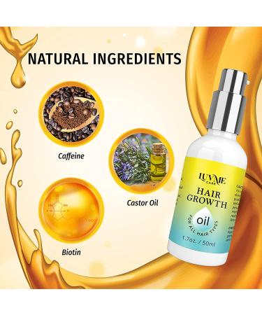 Luv Me Care Hair Growth Oil 2 Pack - Biotin & Castor Oil Serum for Stronger, Thicker, Longer Hair 1.7 oz - Buy Online on SooperMarket.com