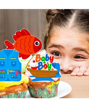 48pcs Gone Fishing Party Cupcake Toppers - Buy Online on SooperMarket.com