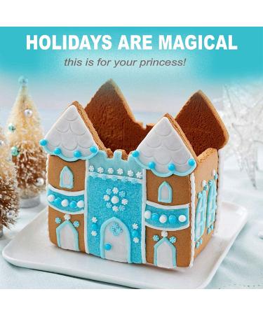 Winter Castle Gingerbread House Kit with Candy, Icing, and Fondant - DIY Gingerbread House Decorating Kit with Holiday Stickers Included - Buy Online on SooperMarket.com