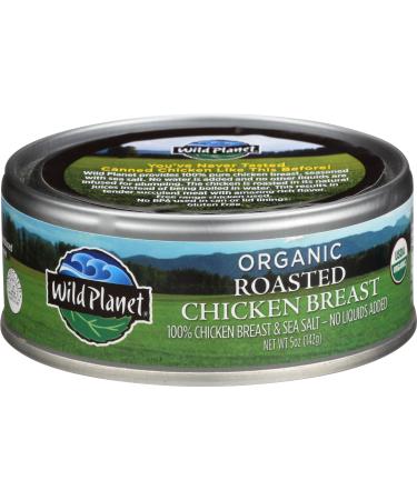 Wild Planet Organic Roasted Chicken Breast, Skinless and Boneless, 5 Ounce Roasted Chicken with Sea Salt 5 Ounce (Pack of 1)