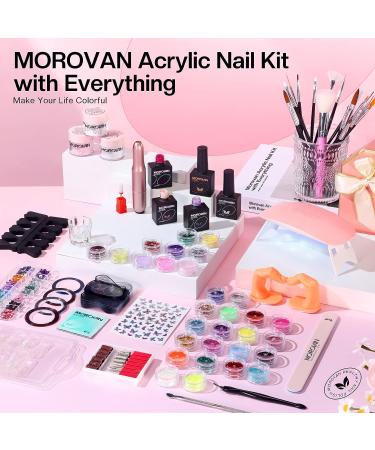 Morovan Acrylic Nail Kit with Drill - Complete Professional Set for Beginners - Glitter Acrylic Nails DIY Art - Salon-Quality Supplies - A-FOUR SEASON - Buy Online on SooperMarket.com