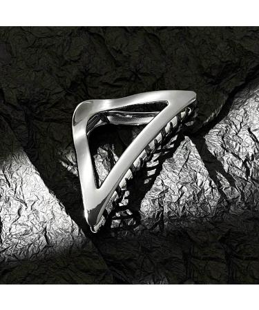 Elegant Gunmetal Triangle Metal Hair Clip for Women and Girls - Strong Hold for Daily Wear and Party - Fashionable and Versatile (Gunmetal) - Buy Online on SooperMarket.com