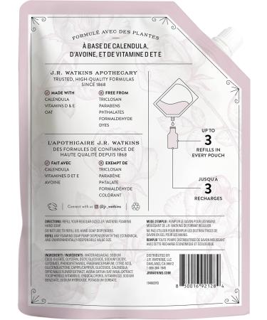J.R. Watkins Rosewater Foaming Hand Soap Refill Pouch 828 mL Rose 828 ml (Pack of 1) - Buy Online on SooperMarket.com