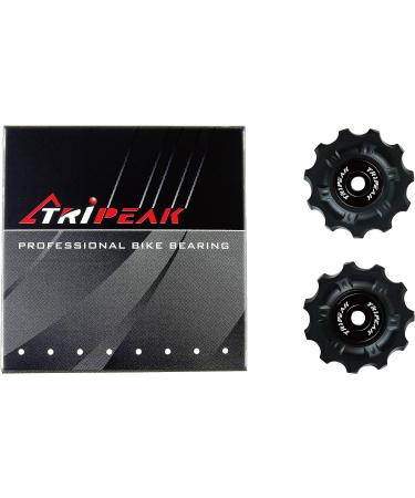 TRiPEAK Campagnolo 10/11T Stainless Steel Bearing Jockey Wheel Pulley Set - Black - Buy Online on SooperMarket.com