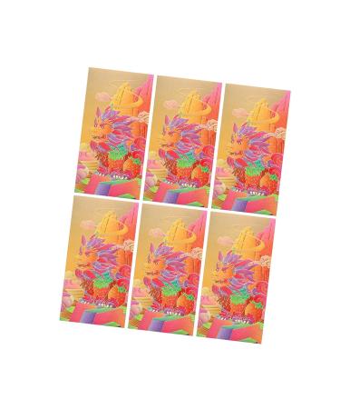 6Pcs Chinese Lunar Year Red Envelopes Hong Bao Gifts Traditional Lucky Money Envelopes for Birthday Festival Thanksgiving Golden Dragon